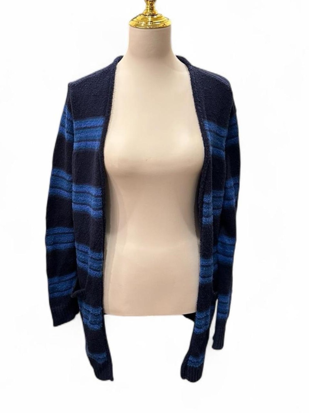 Gap Open-Front Navy and Blue Striped Women's Cardigan Sweater